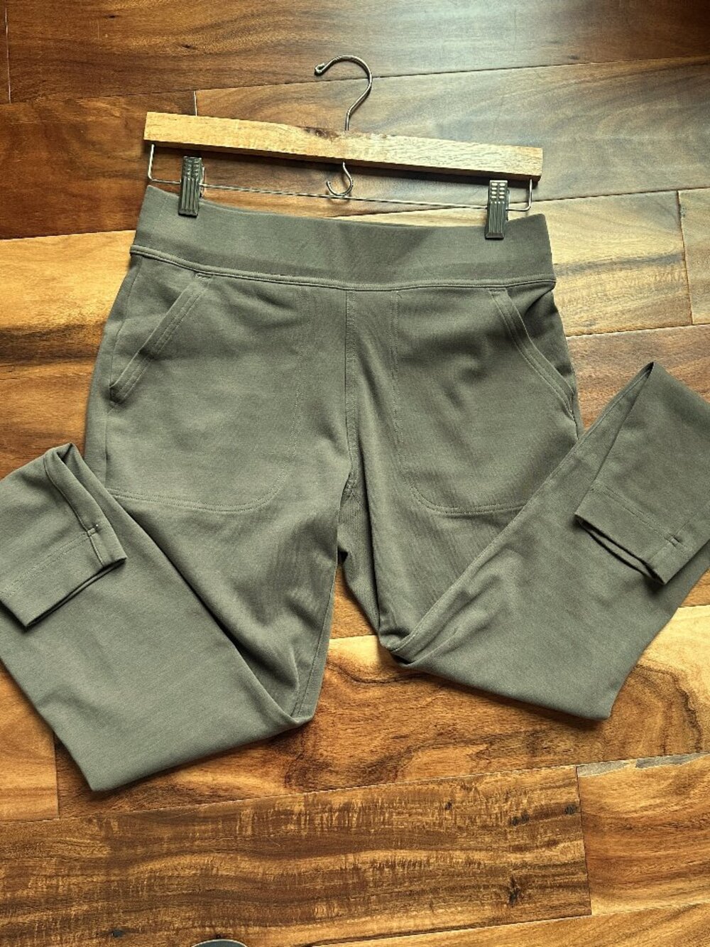 🦋 🌼 Duluth Trading Company Cotton Olive Brown Leggings Women’s Sz Small